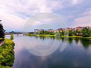 The view of YeÃÅ¸ilÃÂ±rmak river in Ãâ¡arÃÅ¸amba district of Samsun city. photo